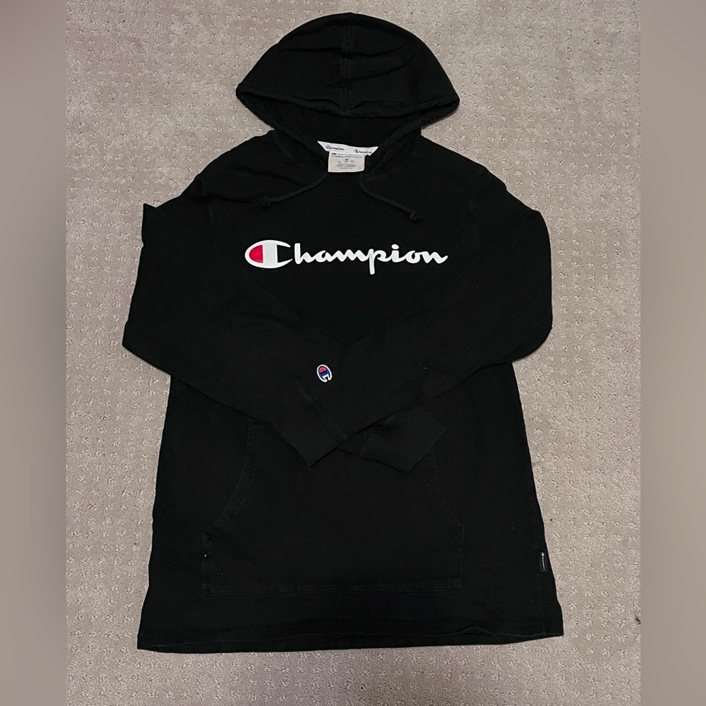 Champion All Black Logo Hoodie/Sweater